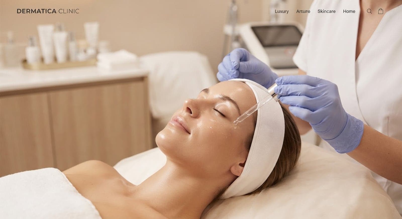 Medical facial treatment being performed at Dermatica Medical Clinic
