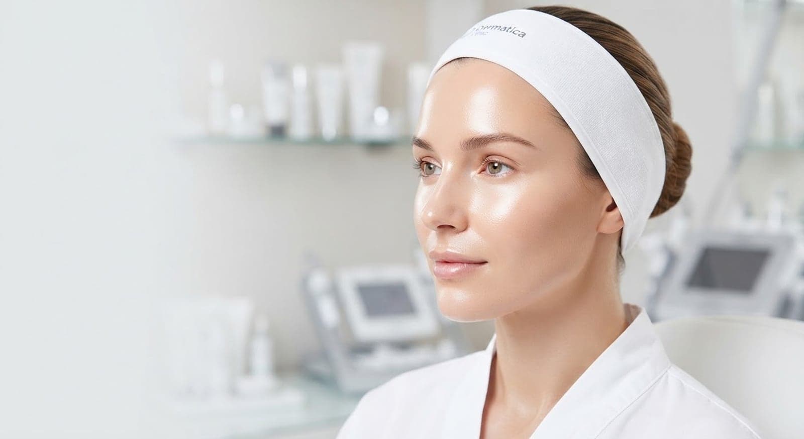 Woman with luminous, healthy skin after a Dermatica facial treatment